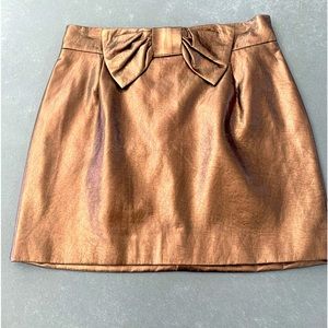 H&M  Faux Leather Mini skirt with Bow front
